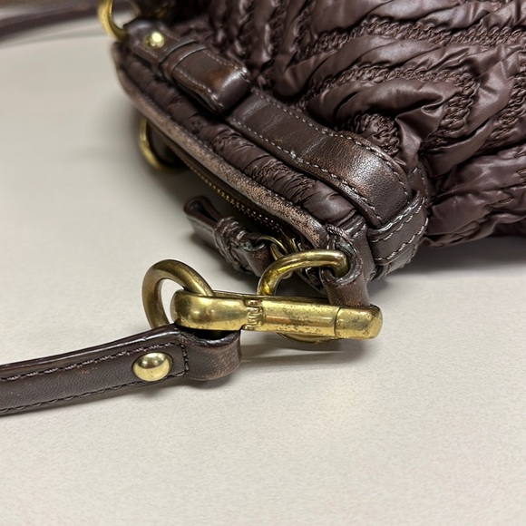 🔥🔥🔥 Coach Madison Lindsey Chevron Quilted Brown Satchel Shoulder Bag - Picture 14 of 16